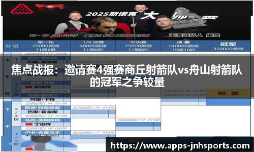 焦点战报：邀请赛4强赛商丘射箭队vs舟山射箭队的冠军之争较量